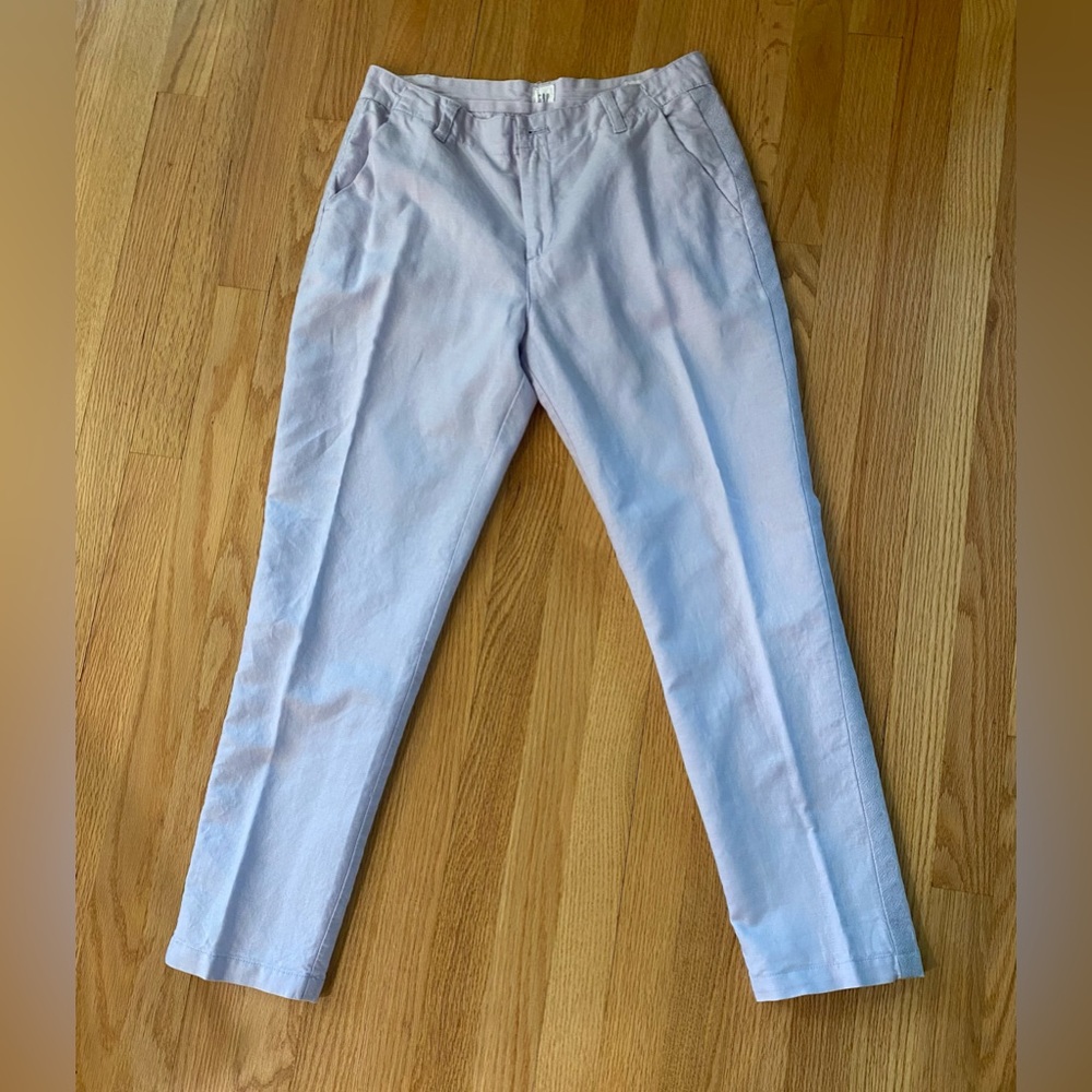 GAP Girlfriend Chino linen blend pants, size 6.